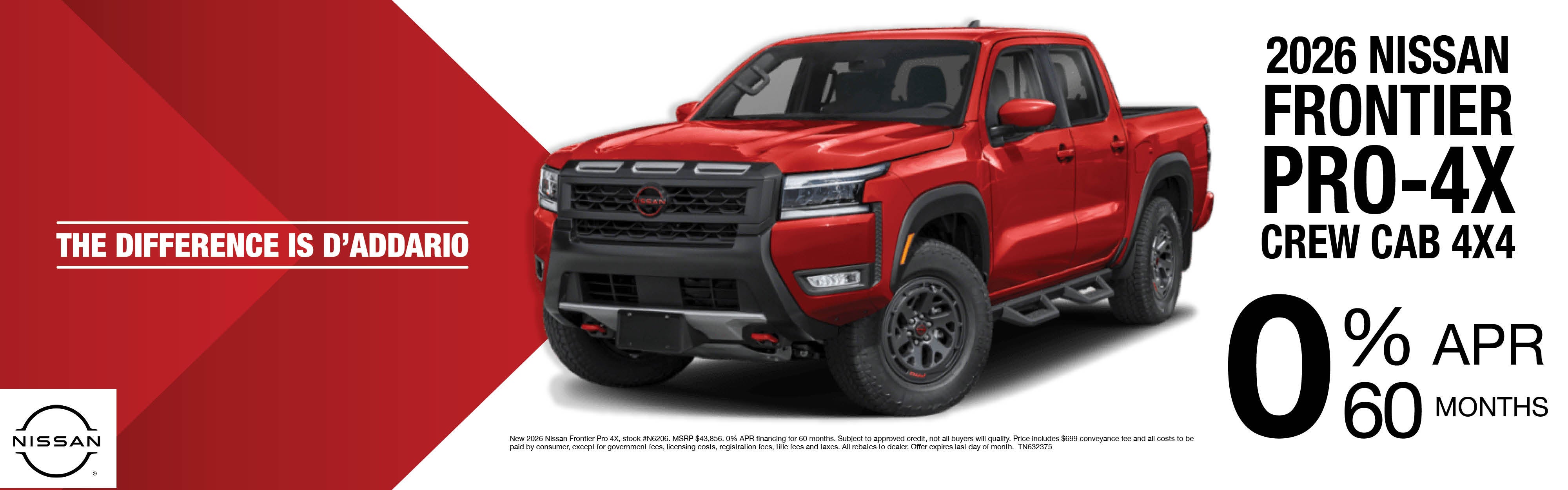 2026 Nissan Frontier Pro-4x Crew Cab 4x4