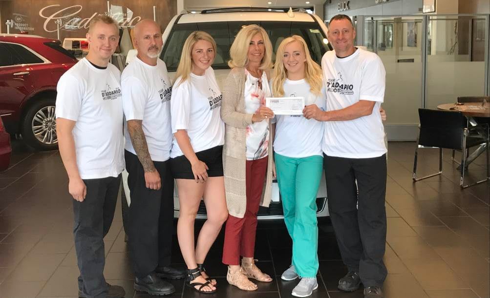 Pictured L/R: Nate Owens , Dan Manley, Sarah Montgomery, from St Vincents Medical Center Foundation Lyn Fine -McCarthy, Chelsea Owens, Dave Krentzman