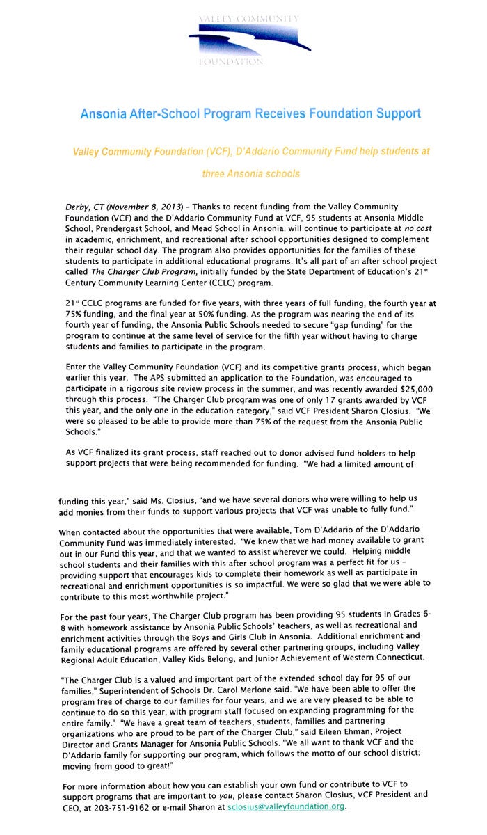 Derby, Seymour and Shelton Schools Kickoff Valley United Way’s Community Campaign!